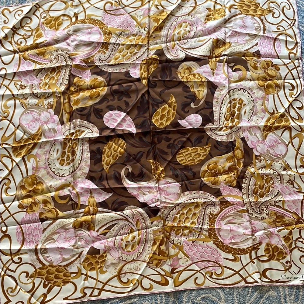 Christian Dior preowned scarf 33.5x34 inches